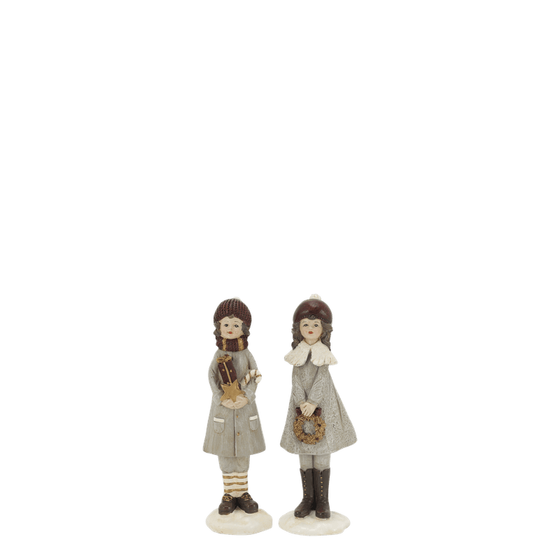 Chic Antique JENTEFIGUR m/krans Noël H15cm