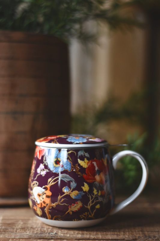 Trend Design KRUS m/ lokk og sil Blomster Burgunder