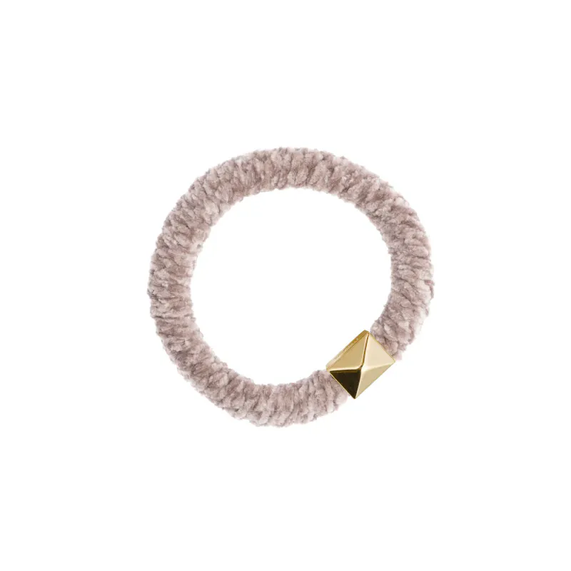 Dark FLUFFY FAT HAIR TIE TAUPE