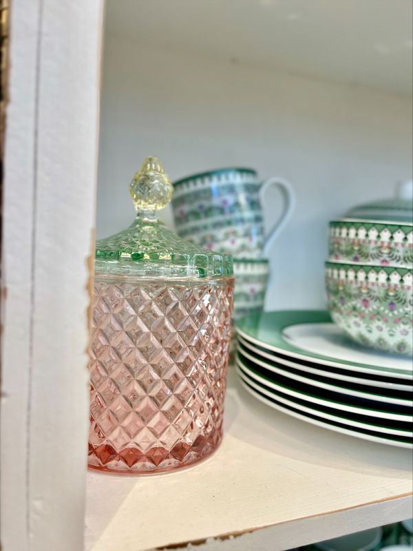 Au Maison GLASSKRUKKE Rosa/mint 17x10cm