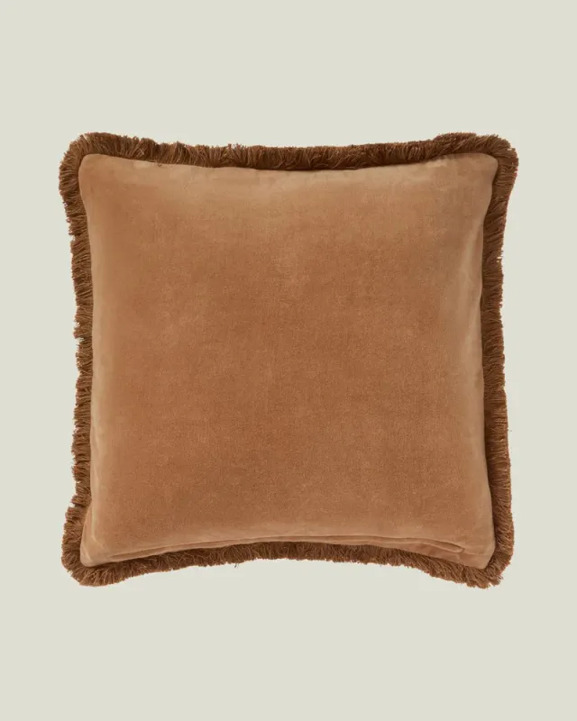 Lexington PUTETREKK Fløyel m/ frynsekant Fudge 50x50 cm