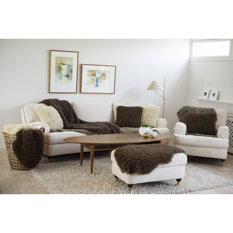 Skinnwille PUTE m/fyll Wooly Brown 45x45cm