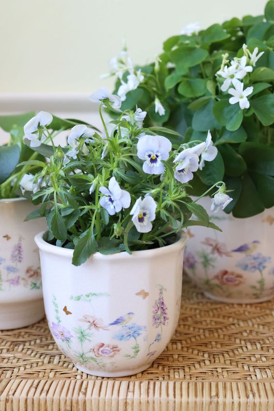 Chic Antique PAPILLON BLOMSTERPOTTE m/blomstermotiv H10cm